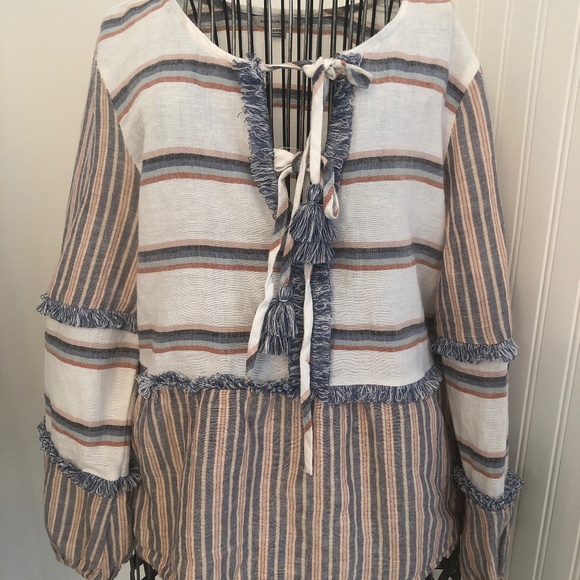 NWOT American Eagle Cotton/Linen Boho Festival Top - Picture 1 of 5